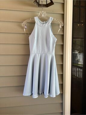 Lulu’s light blue halter neck open back dress, S